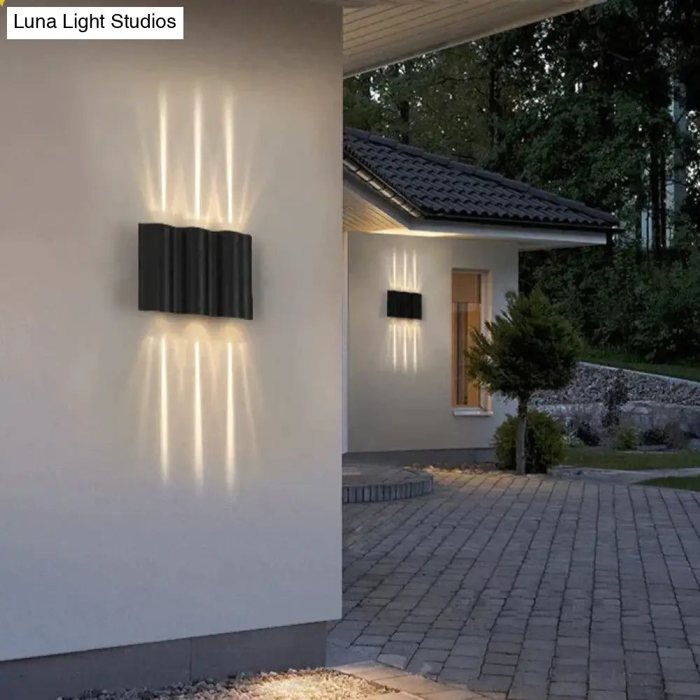 Ip65 Waterproof Led Outdoor Lighting Alumunim Wall Lamp Garden Villa Porch Sconce Lightings Black