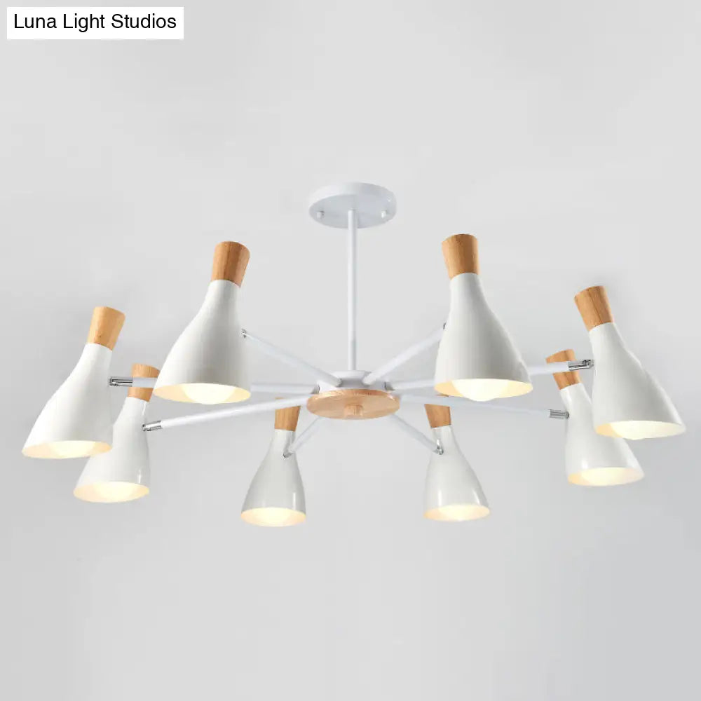 Iron Bias-Cut Bottle Chandelier - Macaron Style Pendant Light For Living Room