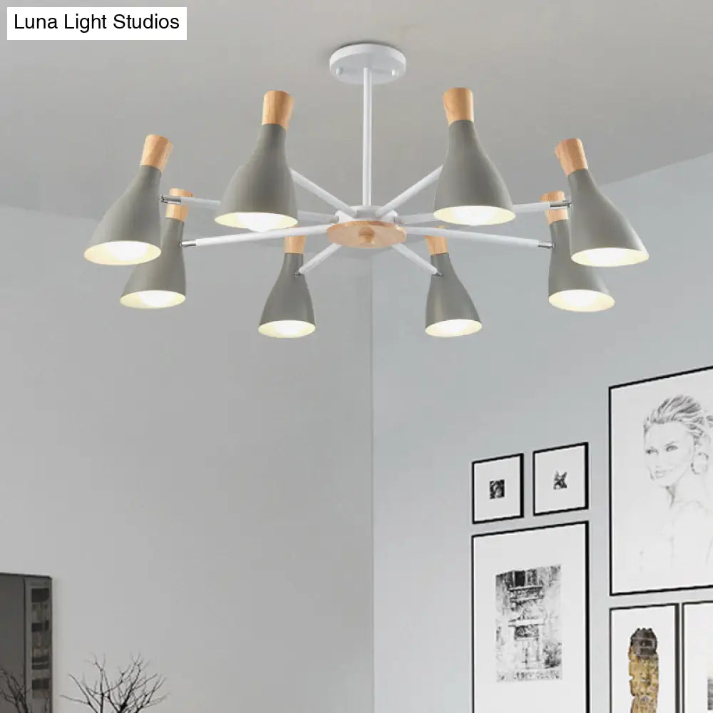 Iron Bias-Cut Bottle Chandelier - Macaron Style Pendant Light For Living Room
