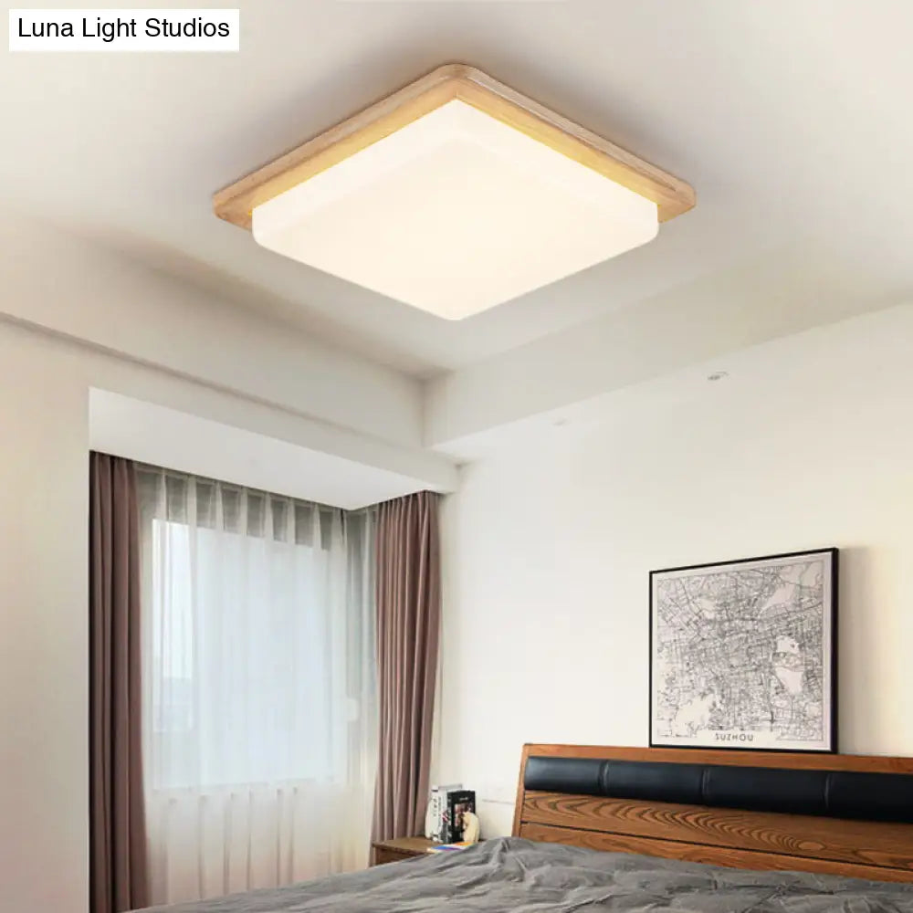 Japanese Style Square Ceiling Light Wood Led Flush Mount - Wide Range Selection