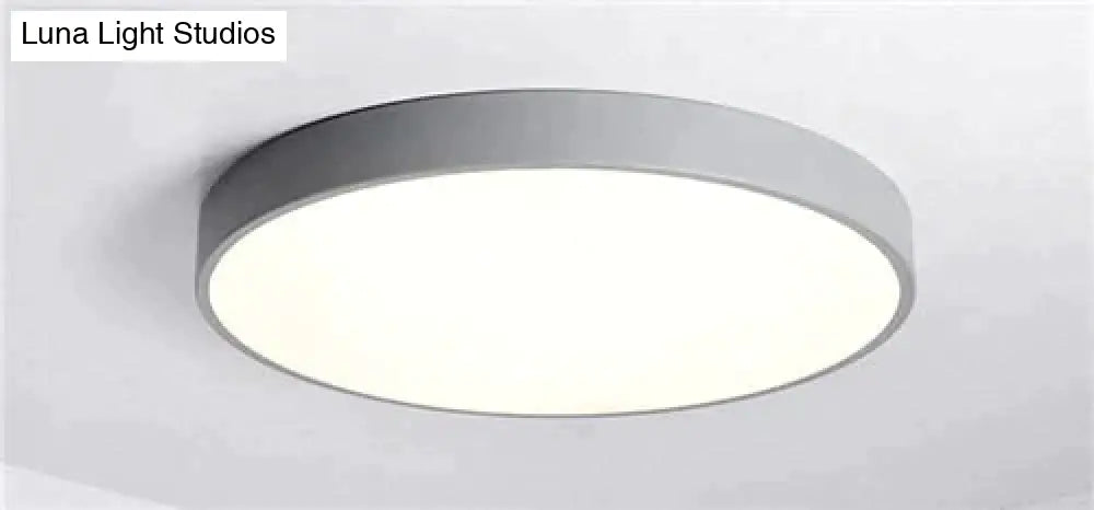 Kaley - Super Slim Led Surface Mount Light With Remote Control Gray / Dia23 X H5Cm Warm White
