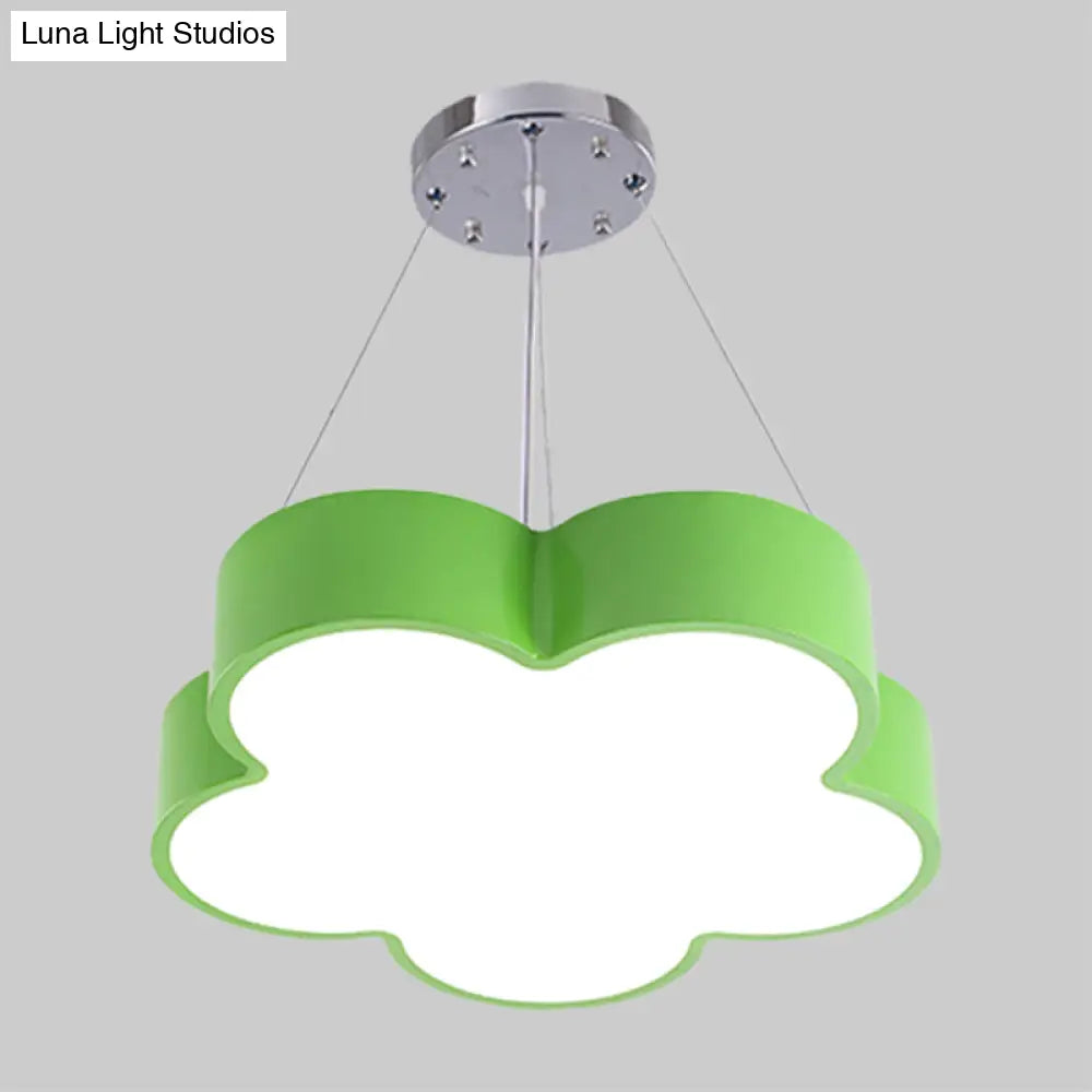 Kids Led Flower Chandelier Pendant Light Kit With Multicolor Acrylic Shade