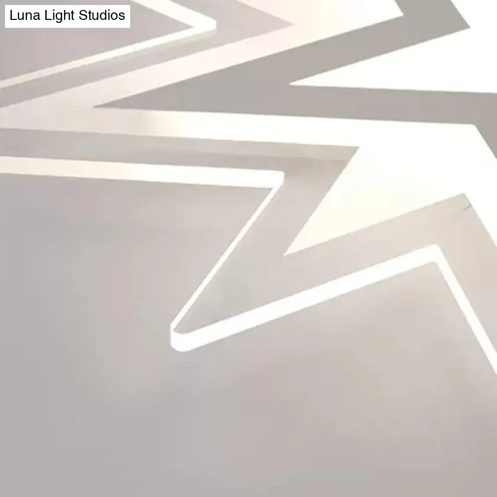 Kindergarten Star Ceiling Light – Modern White Flush Mount With Acrylic Finish