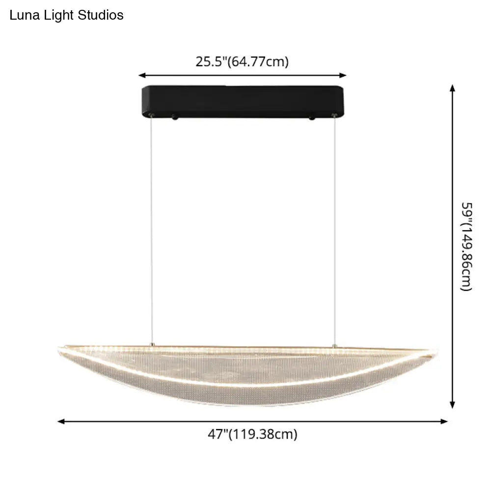 Leaf Shaped Acrylic Led Suspension Light - Natural Elegance For Dining Room