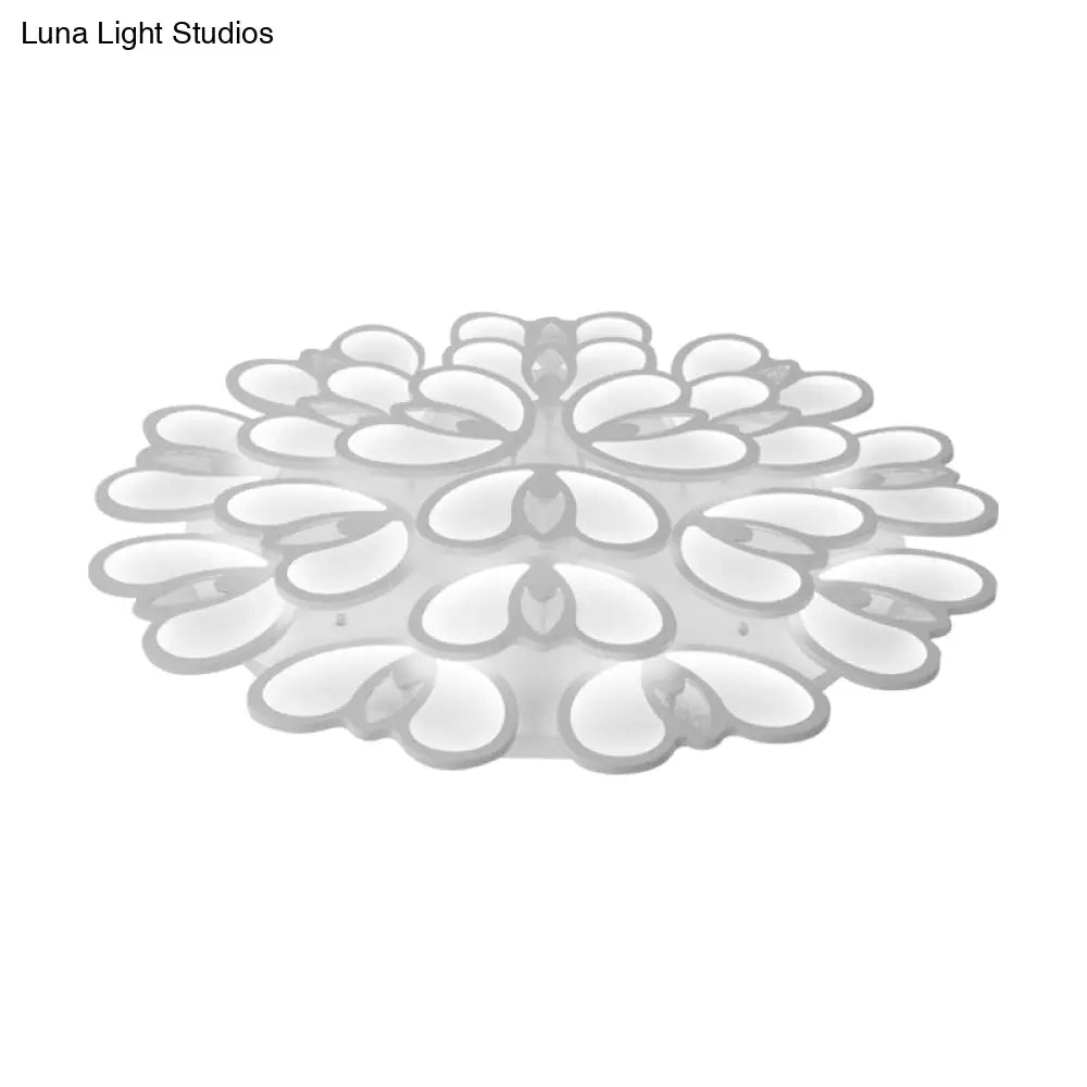 Led Flush Mount Ceiling Lamp With Acrylic Shade In Warm/White/Natural Light For Living Room