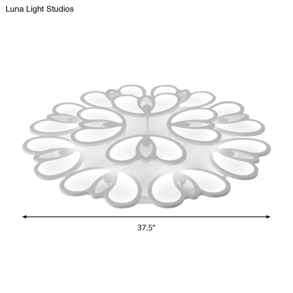 Led Flush Mount Ceiling Lamp With Acrylic Shade In Warm/White/Natural Light For Living Room