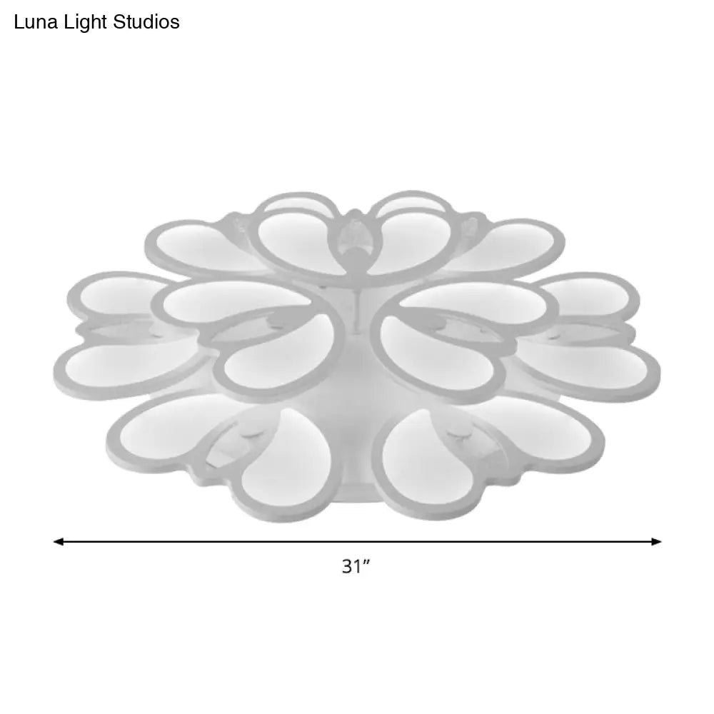 Led Flush Mount Ceiling Lamp With Acrylic Shade In Warm/White/Natural Light For Living Room
