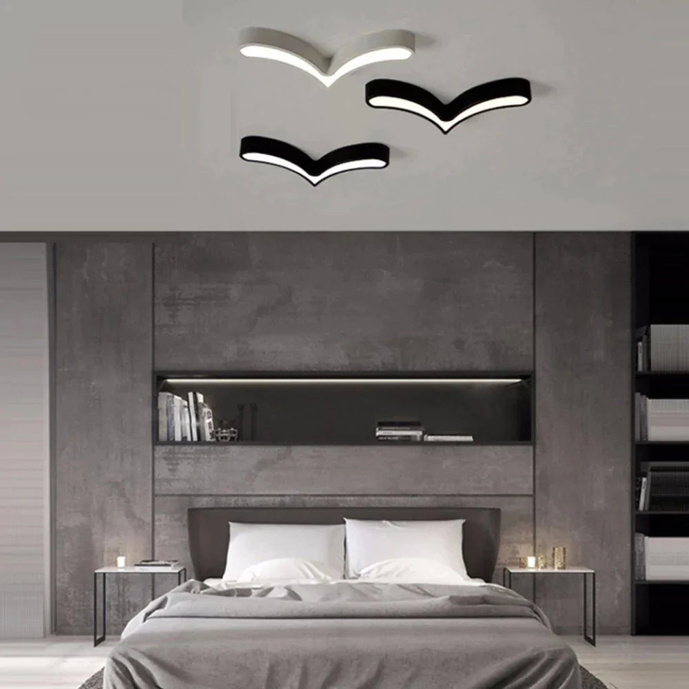LED Moderne Acrylique Alliage Noir Blanc Mouettes DIY LED Lamp.LED Light.Ceiling Lights.LED Plafonnier.Plafonnier Pour Chambre