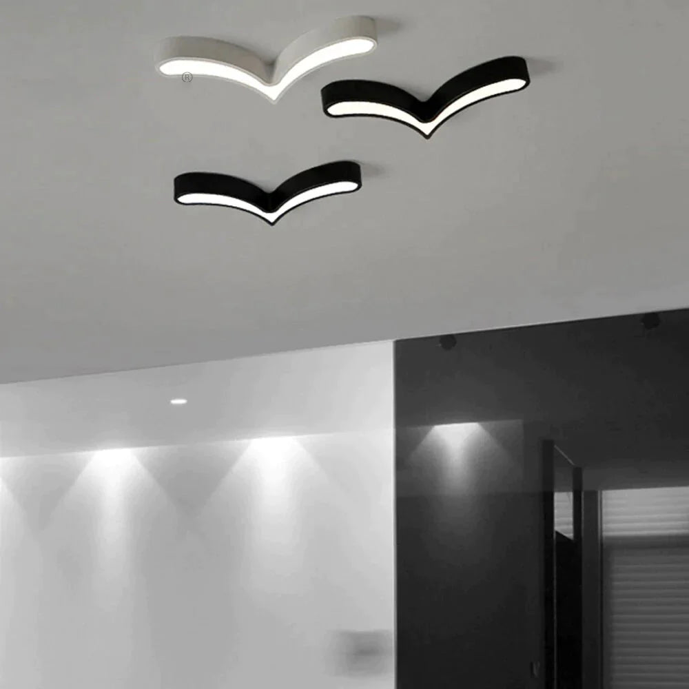LED Moderne Acrylique Alliage Noir Blanc Mouettes DIY LED Lamp.LED Light.Ceiling Lights.LED Plafonnier.Plafonnier Pour Chambre