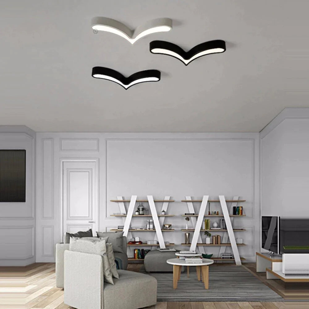LED Moderne Acrylique Alliage Noir Blanc Mouettes DIY LED Lamp.LED Light.Ceiling Lights.LED Plafonnier.Plafonnier Pour Chambre
