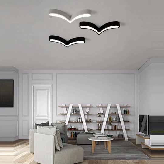 LED Moderne Acrylique Alliage Noir Blanc Mouettes DIY LED Lamp.LED Light.Ceiling Lights.LED Plafonnier.Plafonnier Pour Chambre
