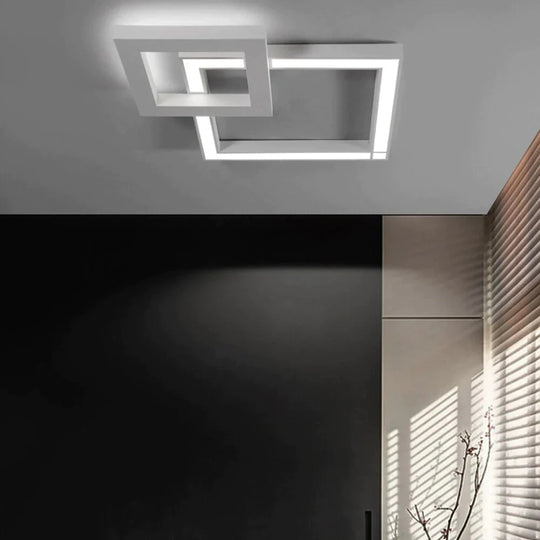LED Moderne Géométrique Fer Acrylique Noir Blanc LED Lamp.LED Light.Ceiling Lights.LED Plafonnier.Plafonnier Pour Foyer Chambre