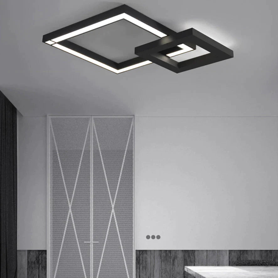 LED Moderne Géométrique Fer Acrylique Noir Blanc LED Lamp.LED Light.Ceiling Lights.LED Plafonnier.Plafonnier Pour Foyer Chambre