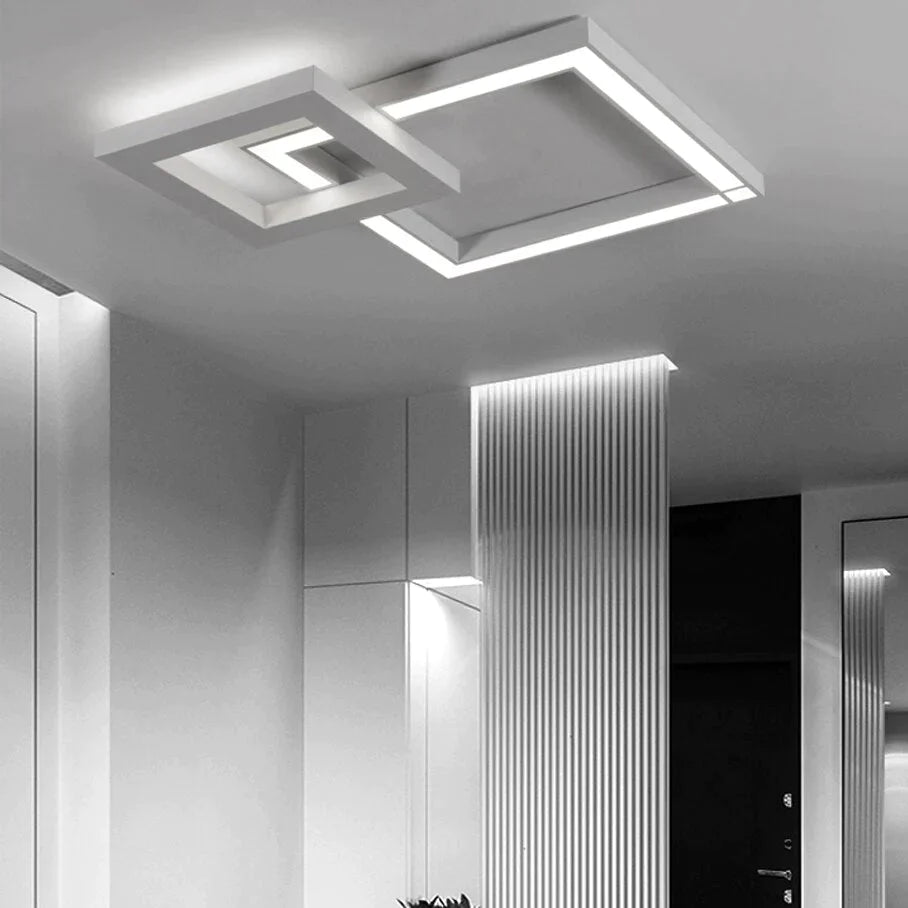 LED Moderne Géométrique Fer Acrylique Noir Blanc LED Lamp.LED Light.Ceiling Lights.LED Plafonnier.Plafonnier Pour Foyer Chambre