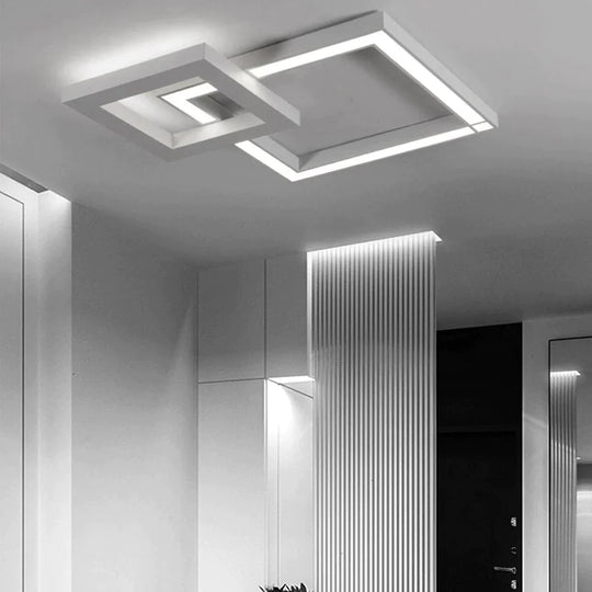 LED Moderne Géométrique Fer Acrylique Noir Blanc LED Lamp.LED Light.Ceiling Lights.LED Plafonnier.Plafonnier Pour Foyer Chambre