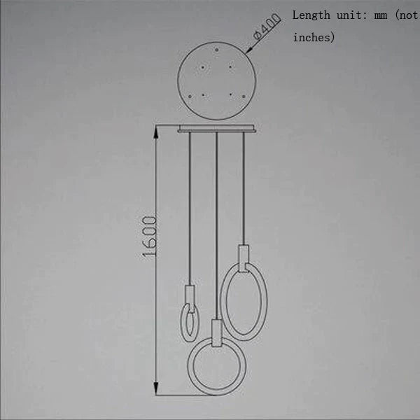Led Nordic Wooden Iron Acryl Rings Diy Lamp Light.pendant Lights.pendant Lamp.pendant Light For