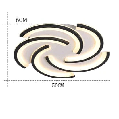 LED Simple Modern Personality Bedroom Ceiling Lamp Black / Dia50CM / Warm light Ceiling