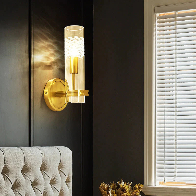 Lampe de mur en cuivre complète de couloir de chevet de salle d'étude de luxe léger
