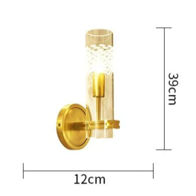 Lampe de mur en cuivre complète de couloir de chevet de salle d'étude de luxe léger