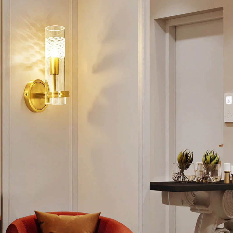 Lampe de mur en cuivre complète de couloir de chevet de salle d'étude de luxe léger