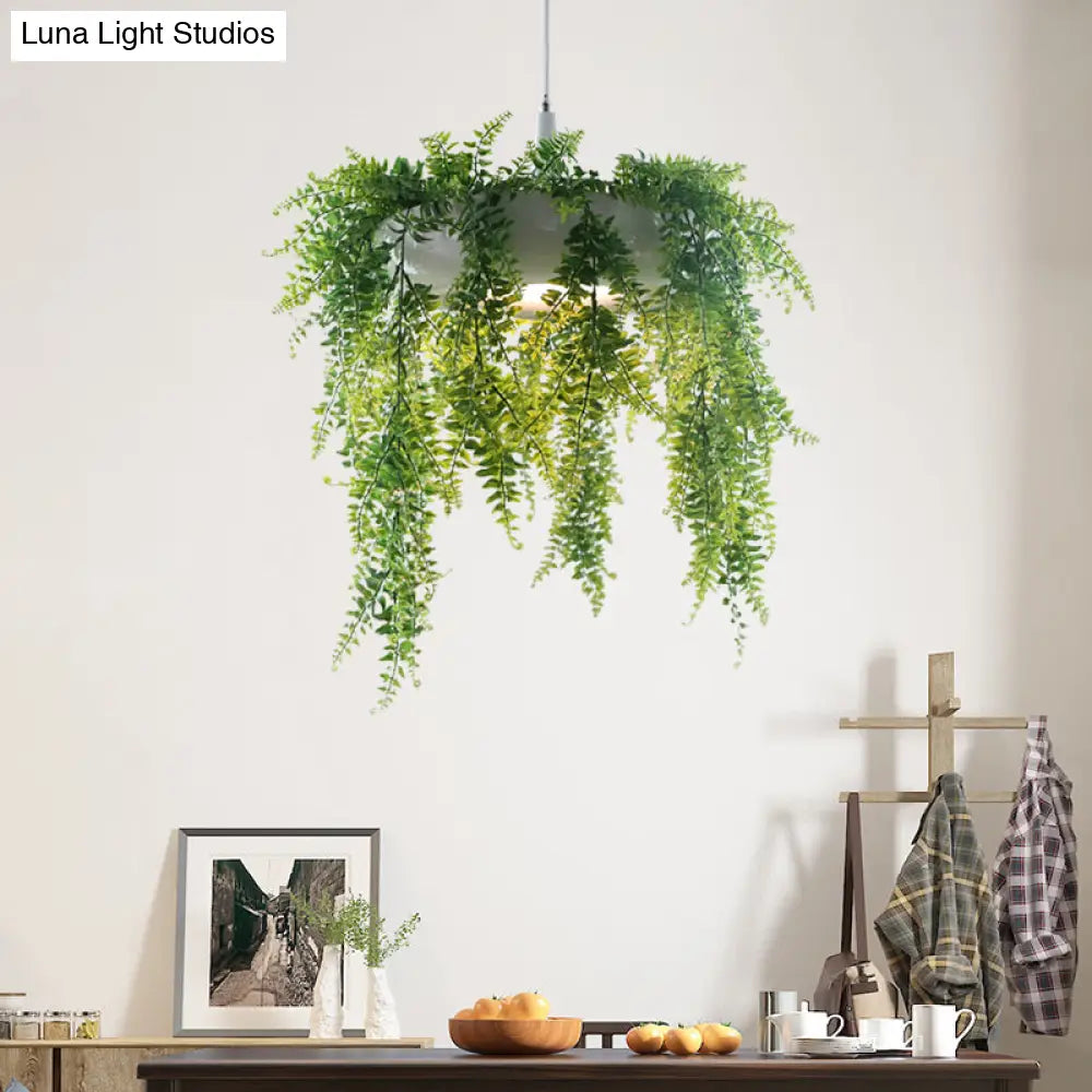 Loft Style Metal Pendant Lighting With Donut Design | 1-Bulb Hanging Ceiling Light For Balcony