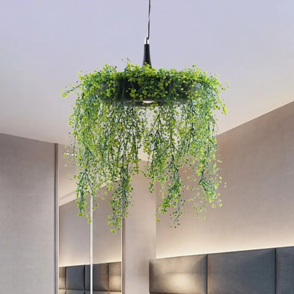 Loft Style Metal Pendant Lighting With Donut Design | 1-Bulb Hanging Ceiling Light For Balcony