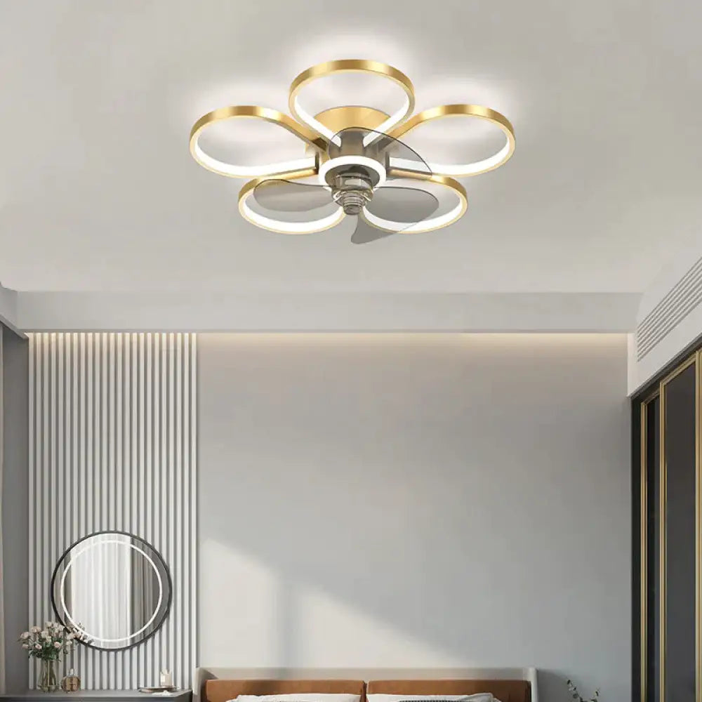 Luxury Ceiling Fan Lamp Bedroom Ultra-thin Quiet Restaurant Ceiling Lamp with Electric Fan Ceiling