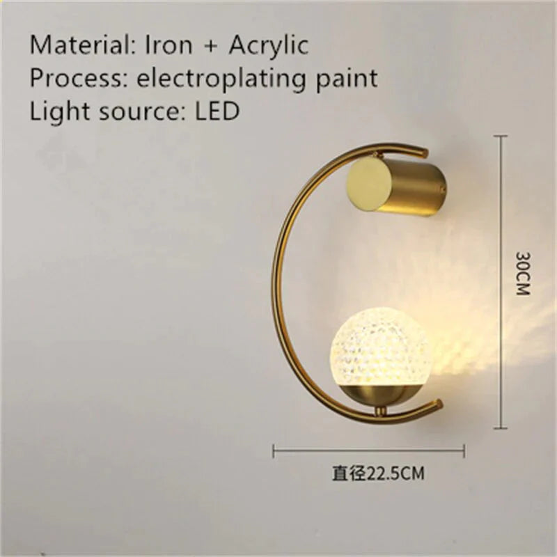 Applique de chevet LED créative de luxe