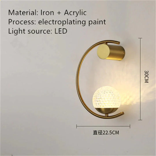 Applique de chevet LED créative de luxe