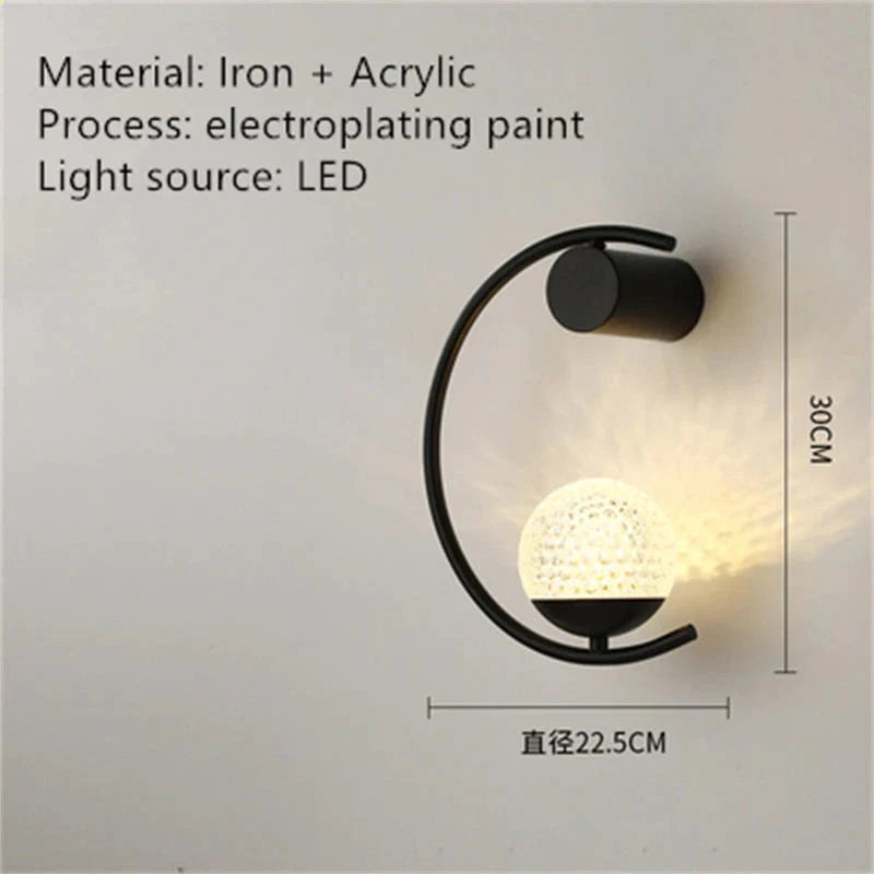 Applique de chevet LED créative de luxe