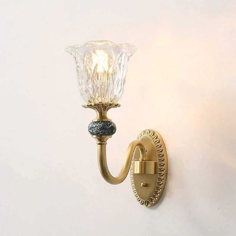 Applique murale en cuivre de luxe pour chambre à coucher de style nordique