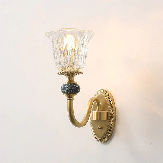 Applique murale en cuivre de luxe pour chambre à coucher de style nordique