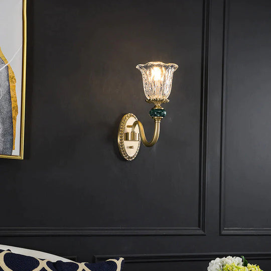 Applique murale en cuivre de luxe pour chambre à coucher de style nordique