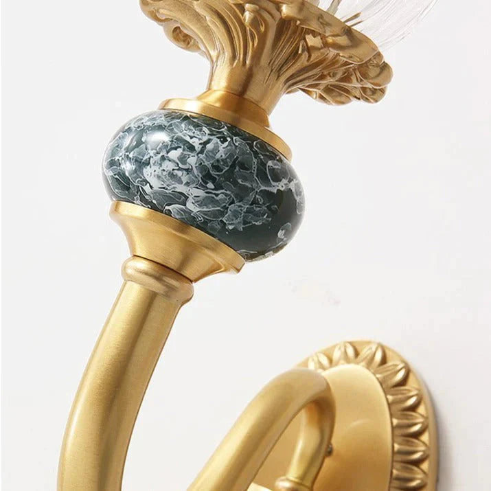 Applique murale en cuivre de luxe pour chambre à coucher de style nordique