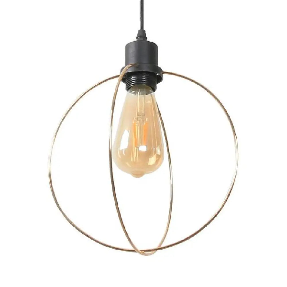 Metal Caged Pendant Lighting - Farmhouse Style 1 Light Black / F