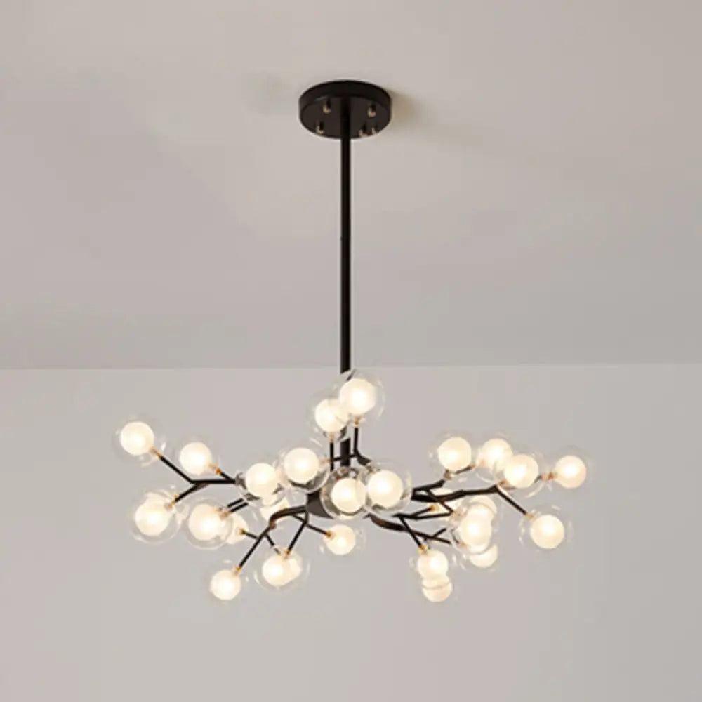 Metallic Branch Chandelier Light Simplicity Led Pendant Fixture For Living Room 30 / Black B