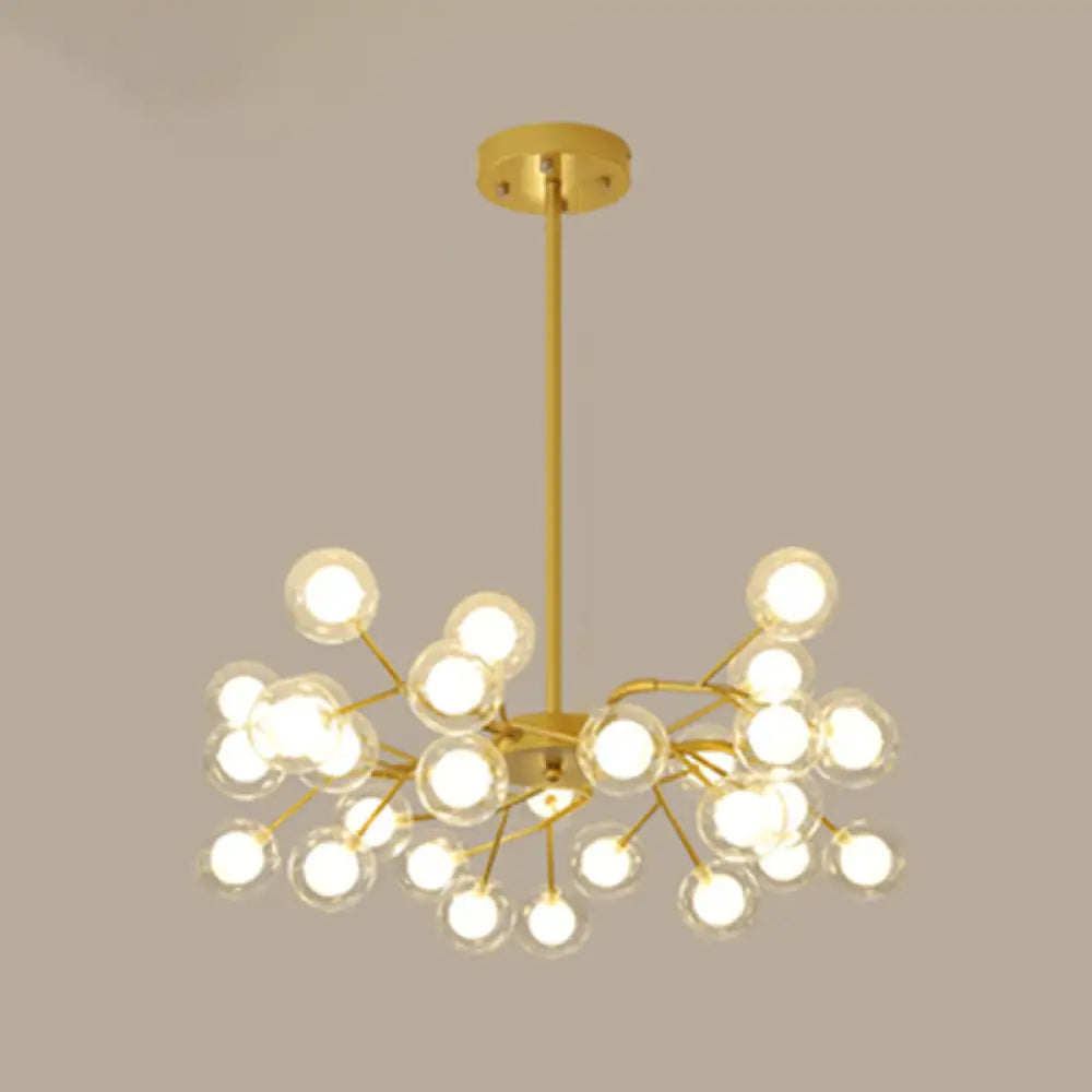 Metallic Branch Chandelier Light Simplicity Led Pendant Fixture For Living Room 30 / Gold B