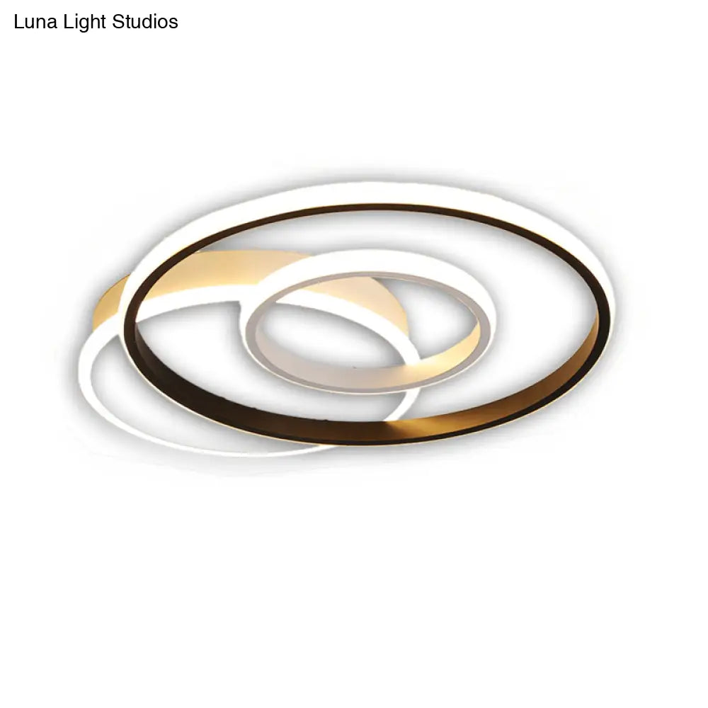 Minimalist Black & White Ceiling Light With Integrated Led - Warm/White - Multiple Sizes