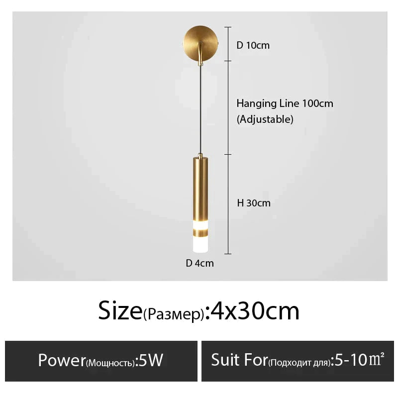 Minimalist Creative Luxury Bedroom Bedside Wall Lamp With Spotlight Wall Lamp