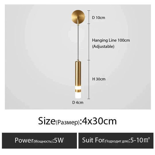 Minimalist Creative Luxury Bedroom Bedside Wall Lamp With Spotlight Wall Lamp
