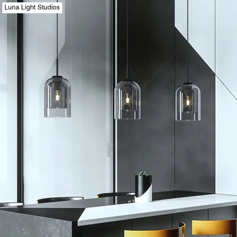 Minimalist Double Glass Shade Pendant Light For Aisle Bedroom - Modern And Stylish