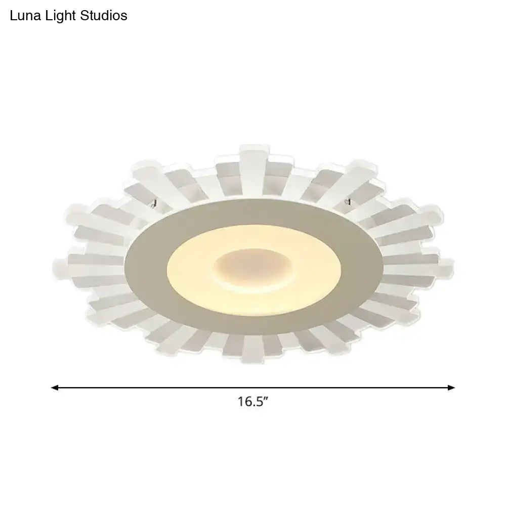 Minimalist Flush Mount Led Ceiling Lamp In White With Ultrathin Design & Acrylic Finish
