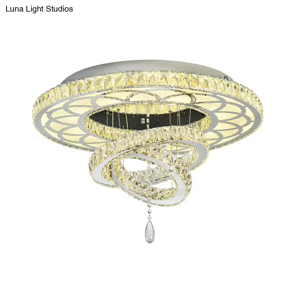 Minimalist Halo Ring Crystal Ceiling Mounted Light For Dining Room