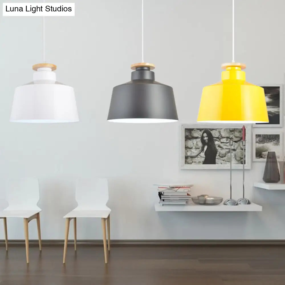 Minimalist Wooden And Metal Pendant Light For Restaurant Ceiling