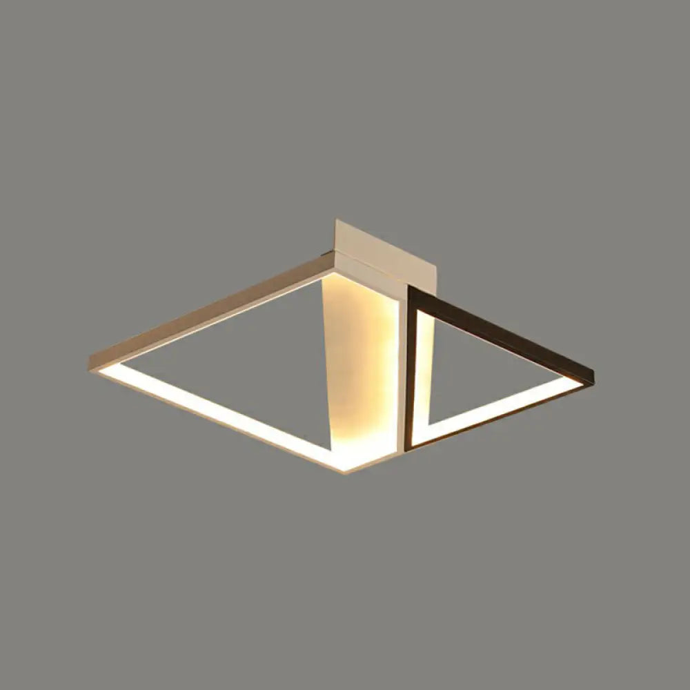 Minimalistic Black And White Led Flushmount Ceiling Light For Bedroom / 20.5’ Natural