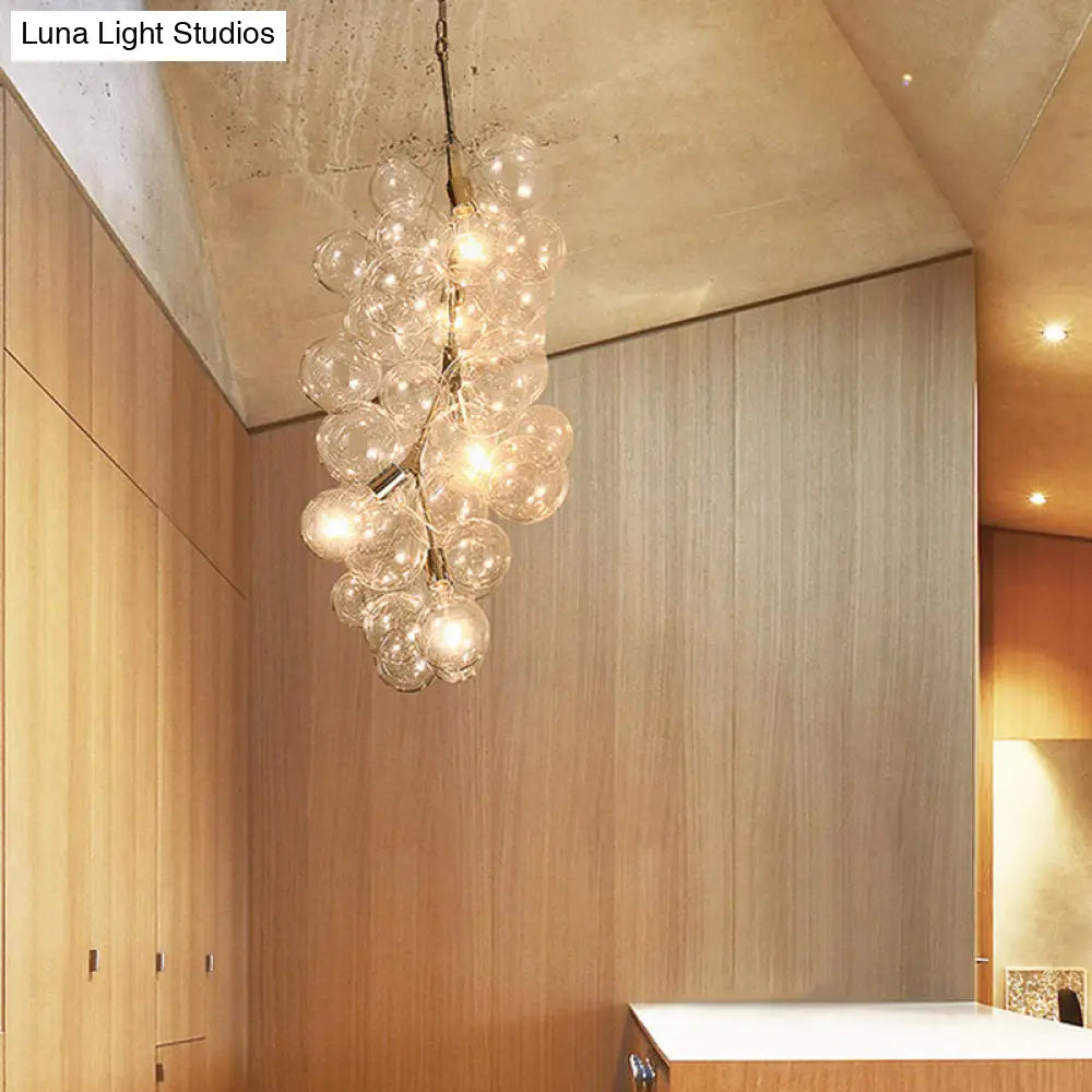 Modern 3/5-Light Gold Pendant Chandelier With Clear Glass Ideal For Living Room