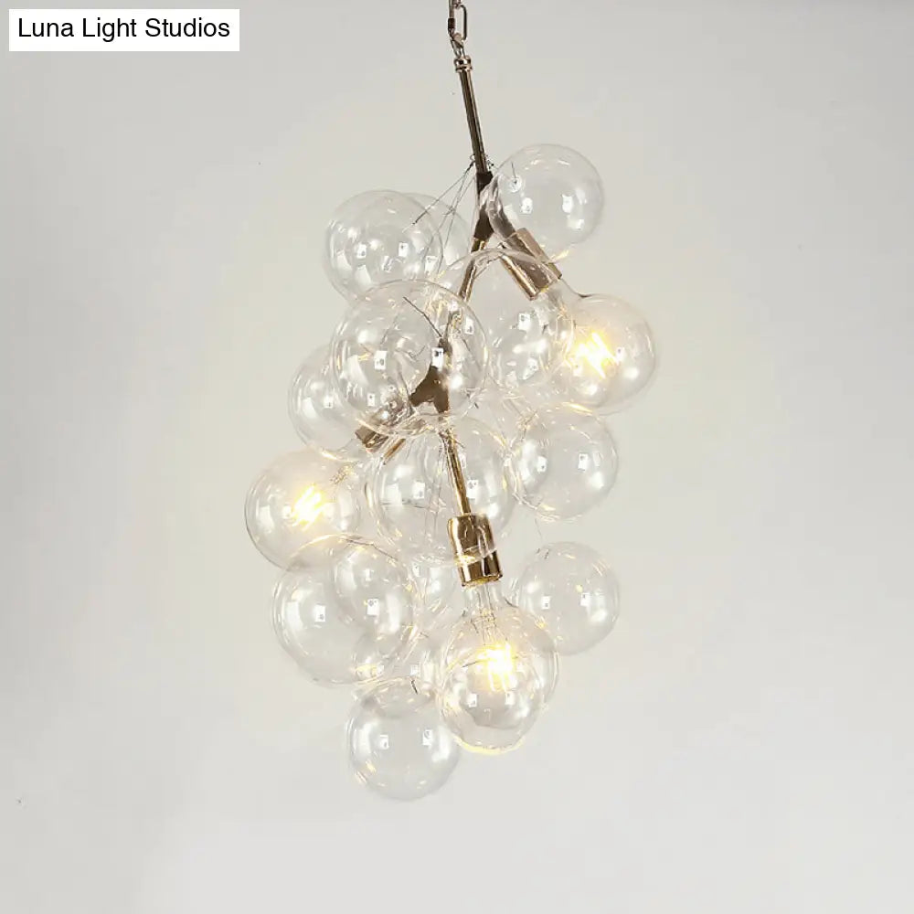 Modern 3/5-Light Gold Pendant Chandelier With Clear Glass Ideal For Living Room