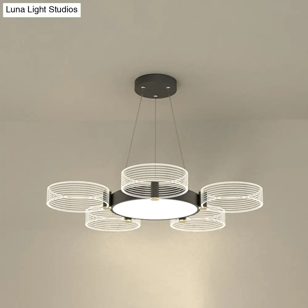 Modern Acrylic Circle Chandelier Pendant Light For Living Room