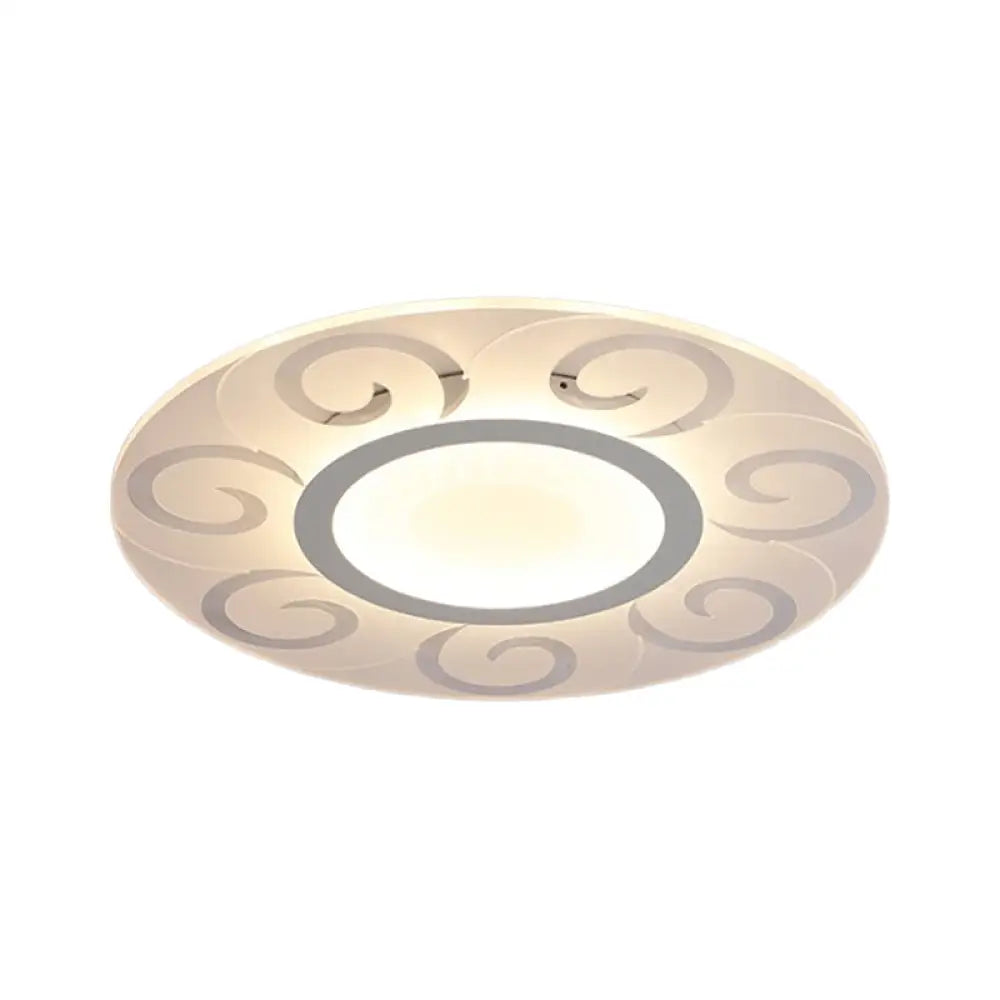 Modern Acrylic Led Flushmount Ceiling Light For Living Room - Ultra Thin Design In Multiple Widths