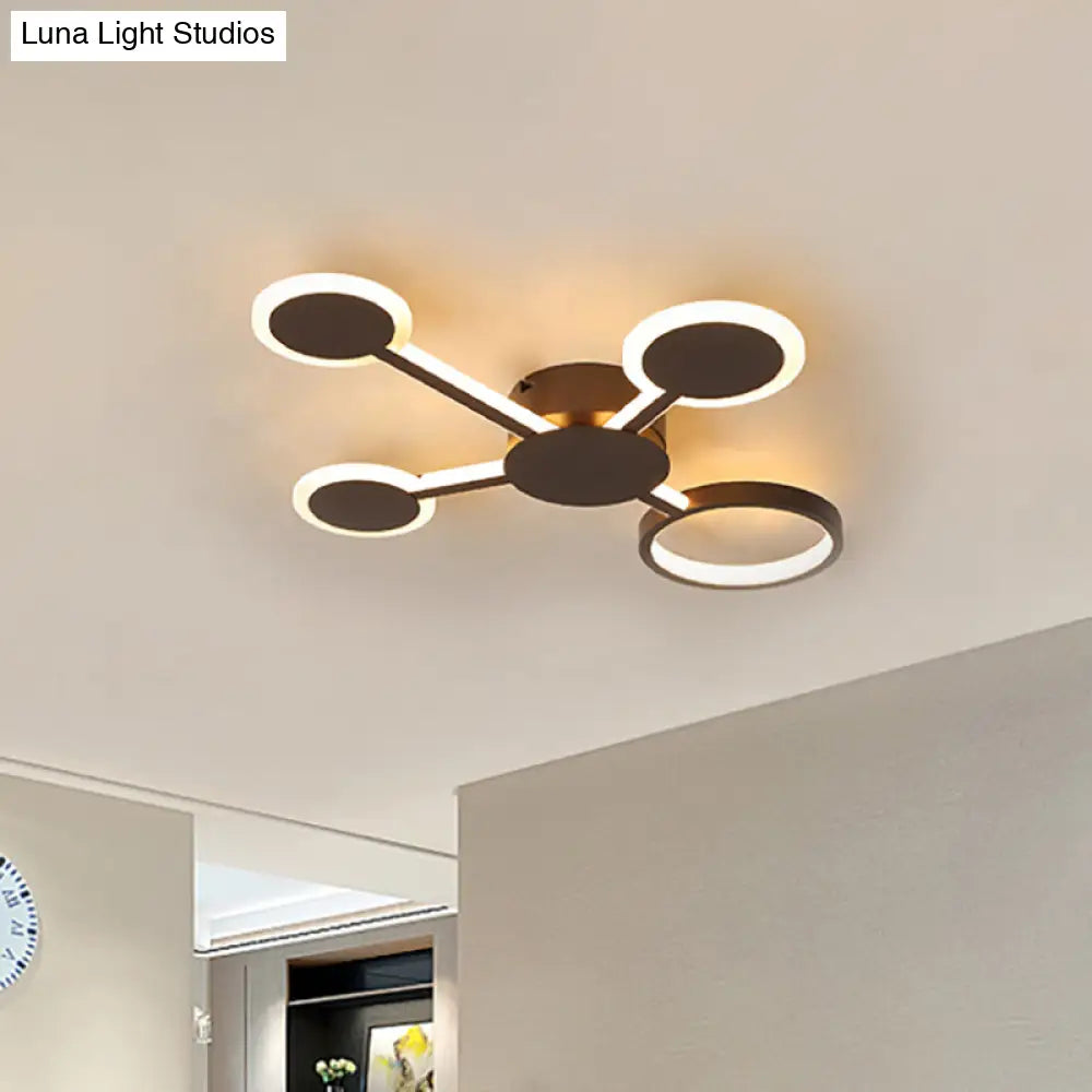 Modern Acrylic Sputnik Flush Mount Light - 4/5/6 Lights -White/Warm Led